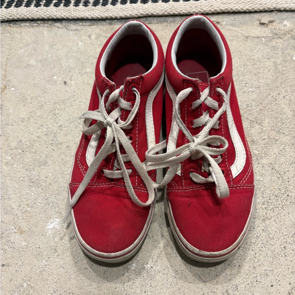 Vans Red and White Sneakers